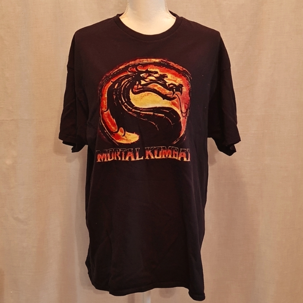MORTAL KOMBAT XL tee in black, orange, dragon, GUC, firey, gaming, samurai